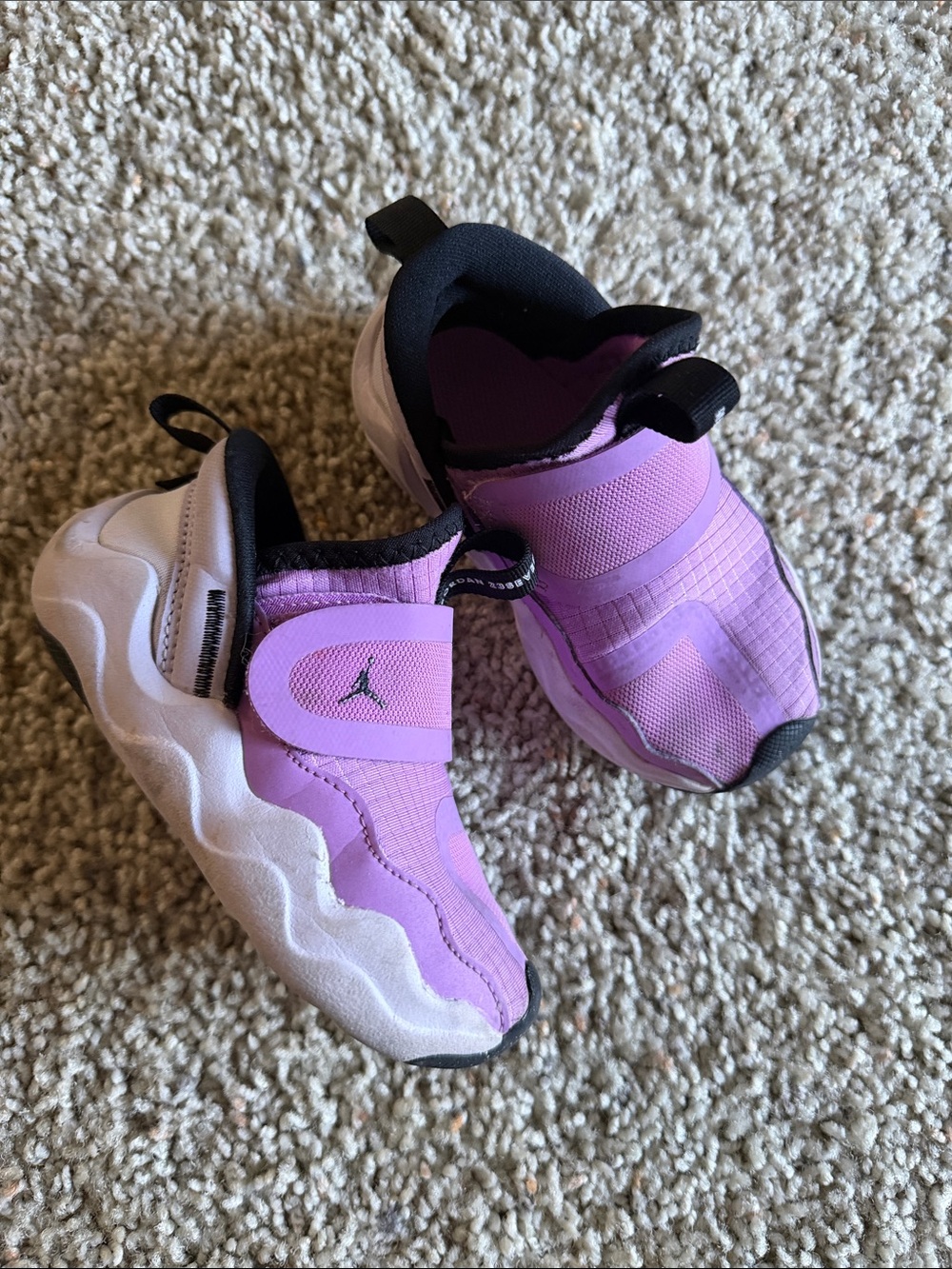 Jordan Kids Purple Slip-On Sneakers with Black Trim